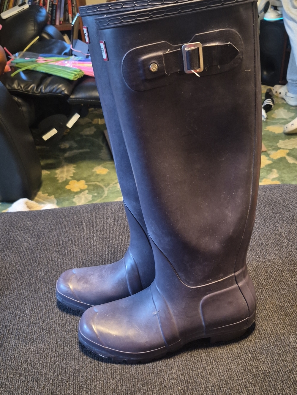 Hunter Men's Tall Waterproof Rain Boots - Dark Purple
